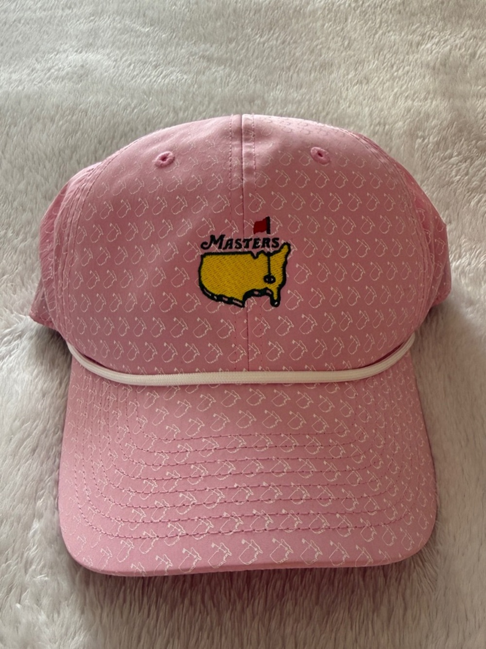 Masters Pink Cap with Yellow Logo and White Trim